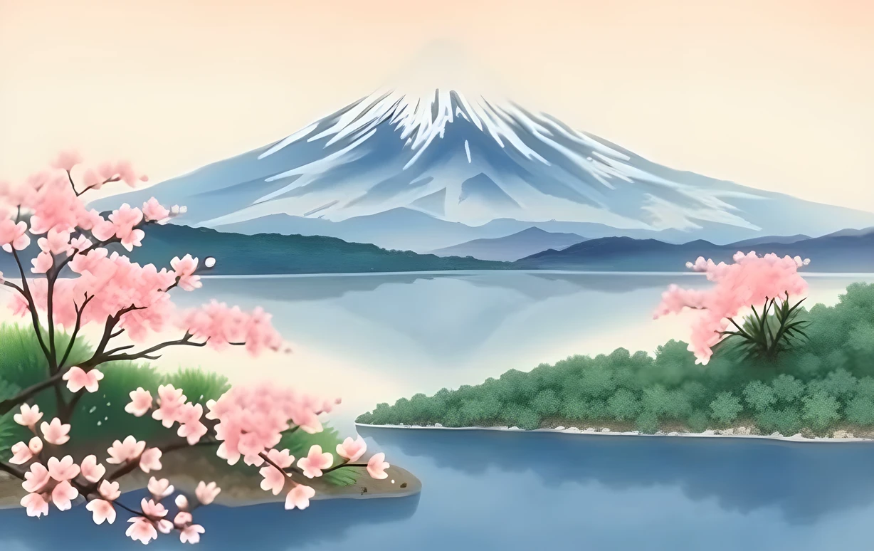 原始富士山画作